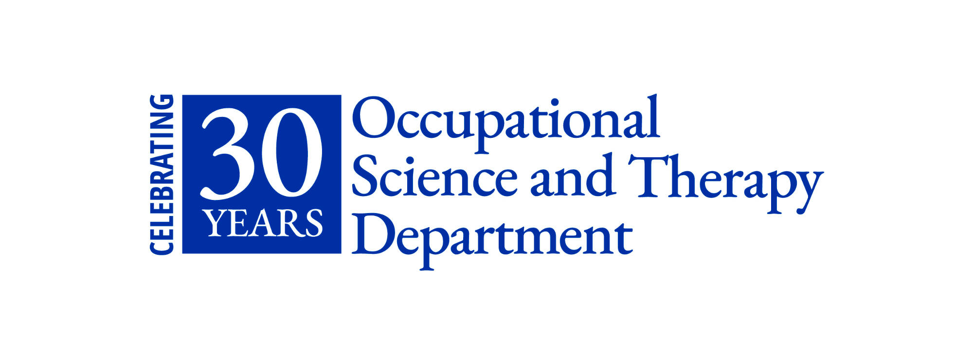 Occupational Science and Therapy Department 30 Year Anniversary text treatment